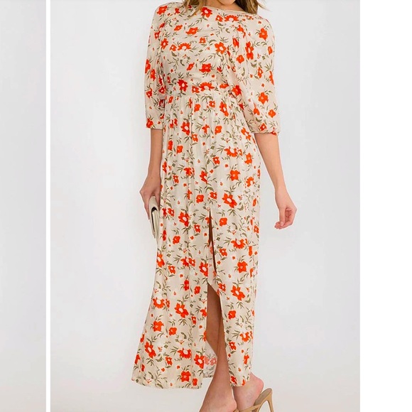 time after time Dresses & Skirts - Floral Poppy maxi dress size medium